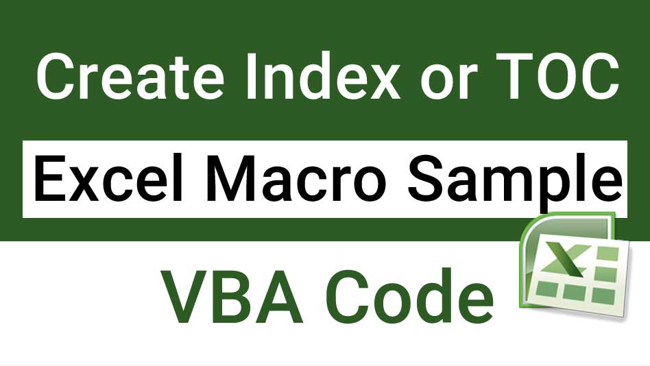 Create Index in Excel