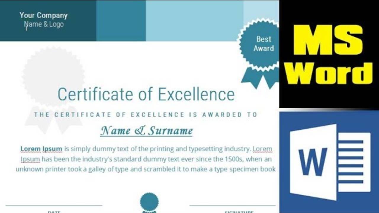 How to Design a Certificate in MS Word - HBN Infotech