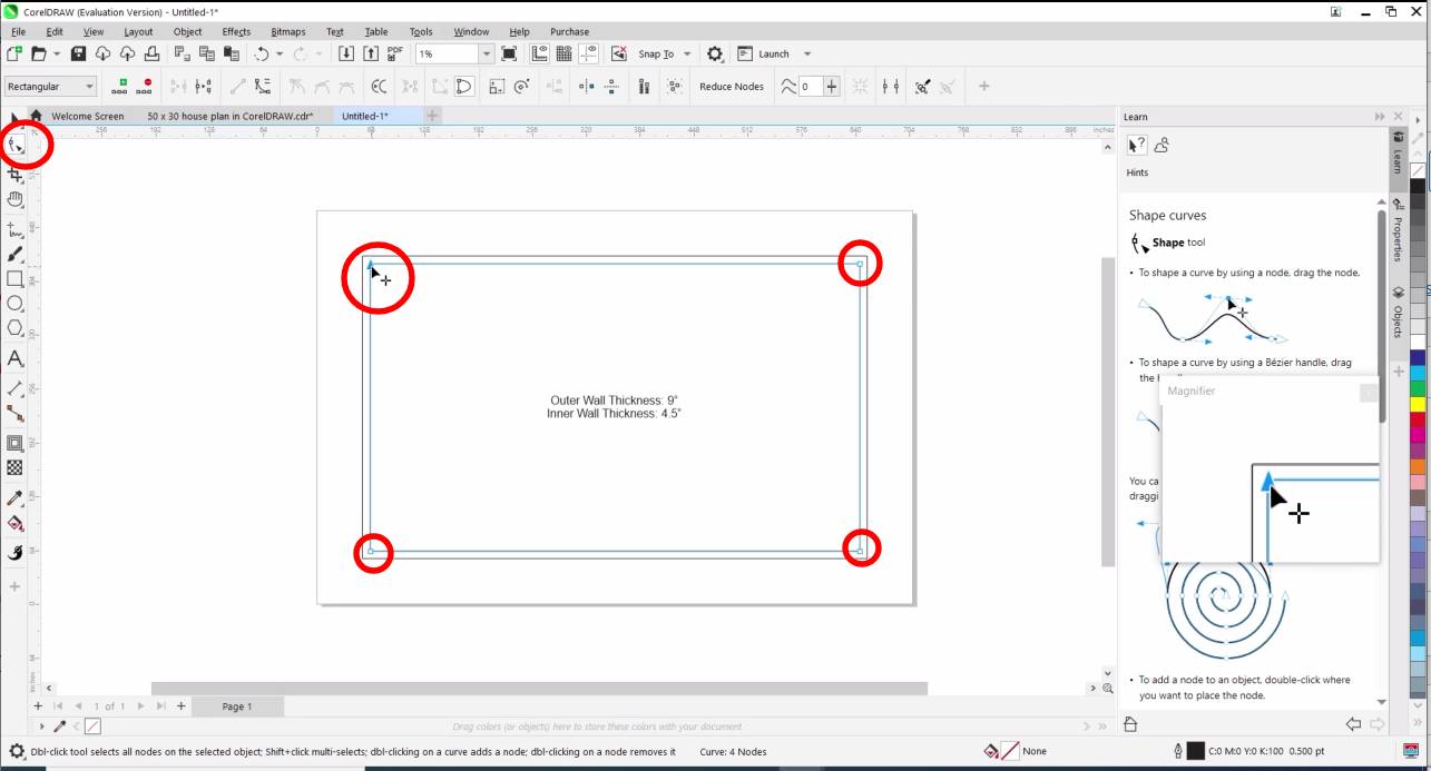 break nodes in coreldraw