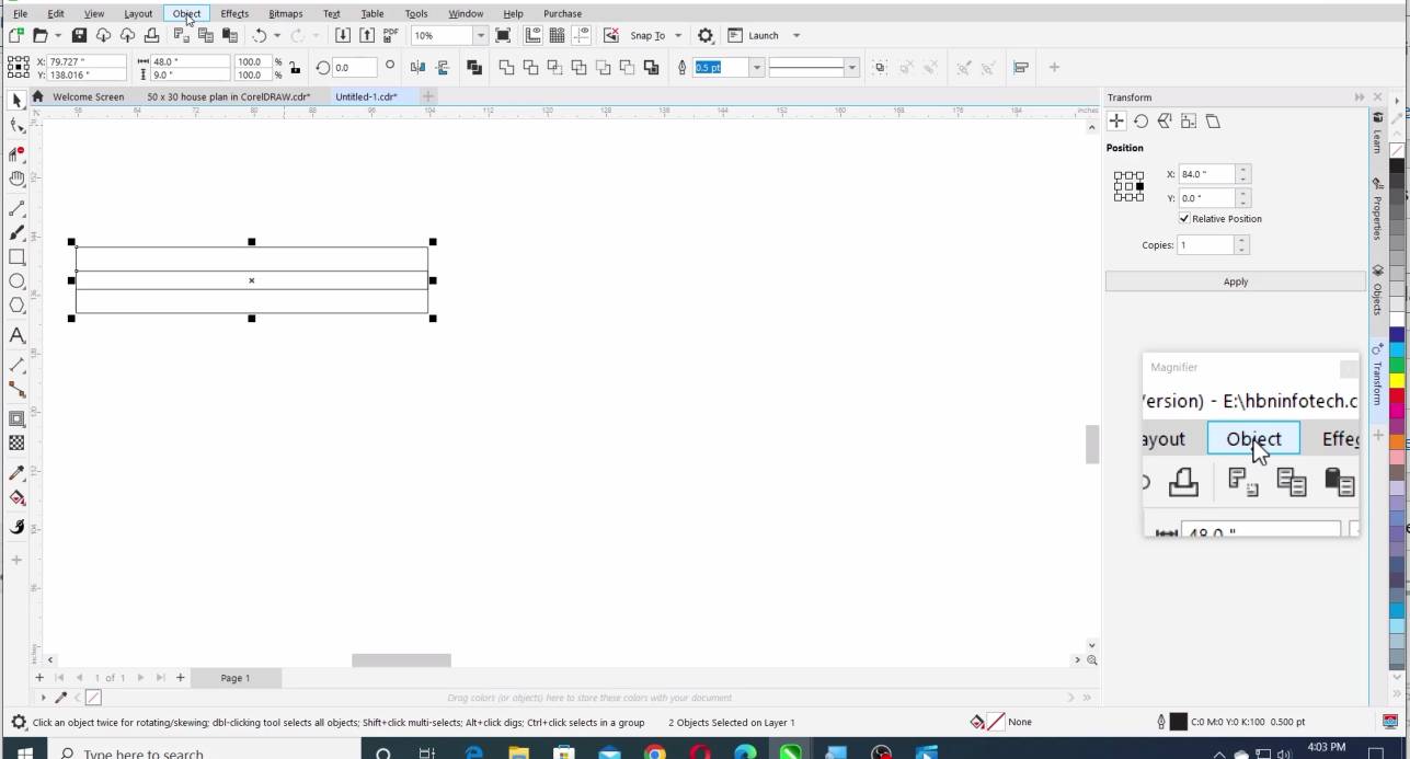 creating windows using the rectangle tool in coreldraw