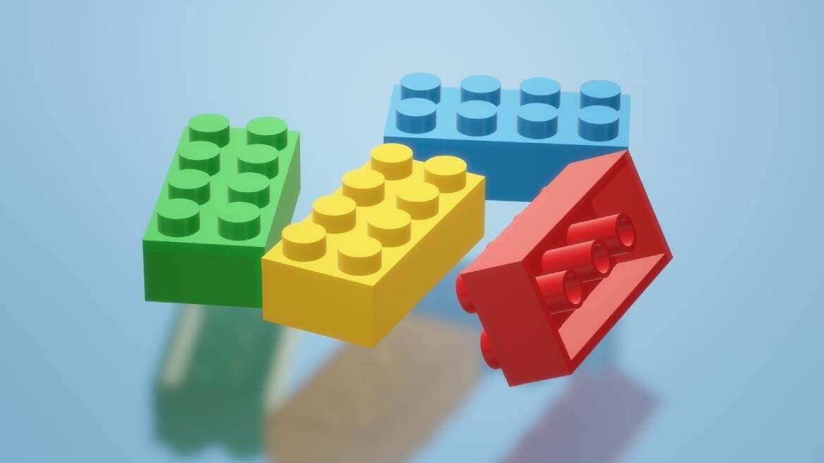 Lego Bricks 3D Model - Paint 3D Model Download
