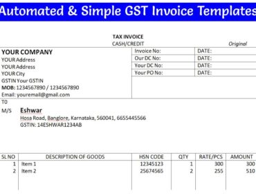 GST Invoice Format in Word