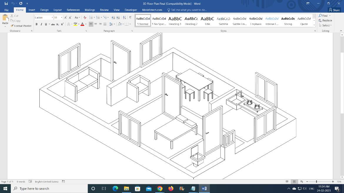 3D Floor Plan Word Template Floor Plan 3D In Word
