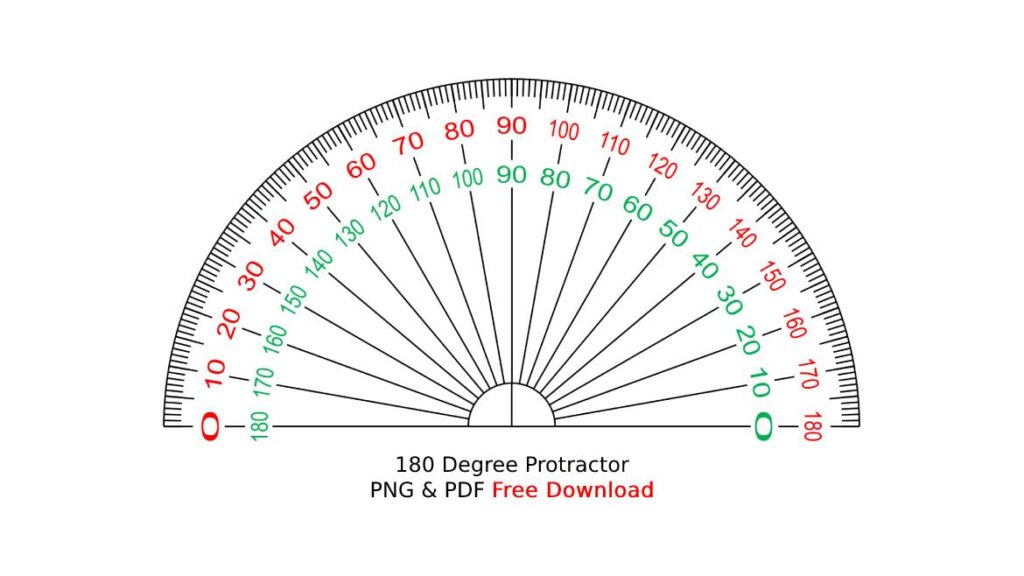 180 Degree Protractor PNG - 180 Degree Protractor PDF