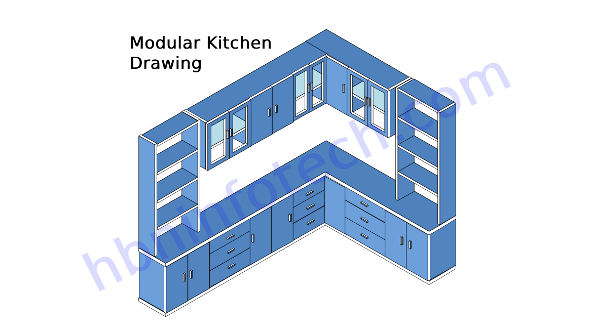 Modular Kitchen Drawing