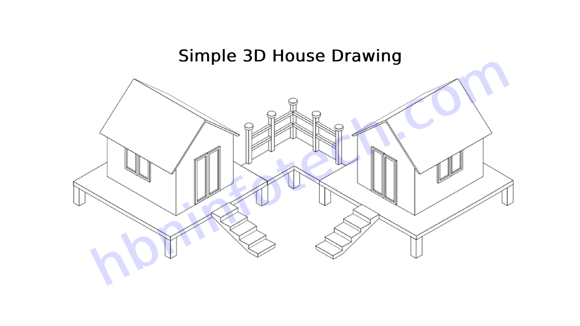 Simple 3D House Drawing Free Download